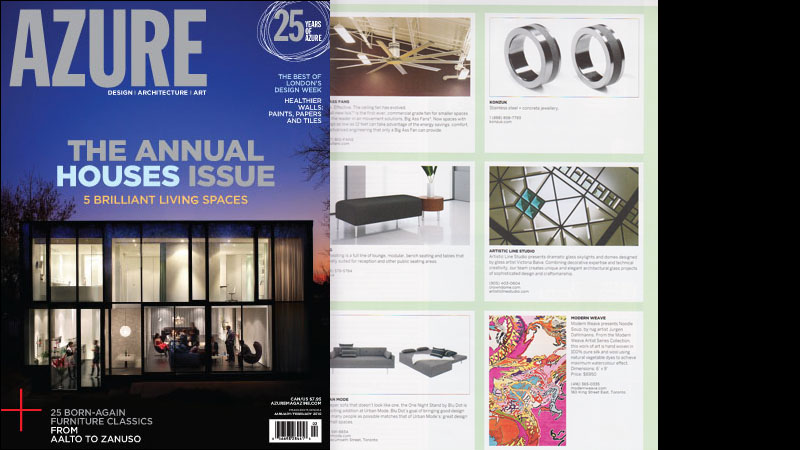 Stained and leaded glass skylight has been featured in the design source of Azure magazine