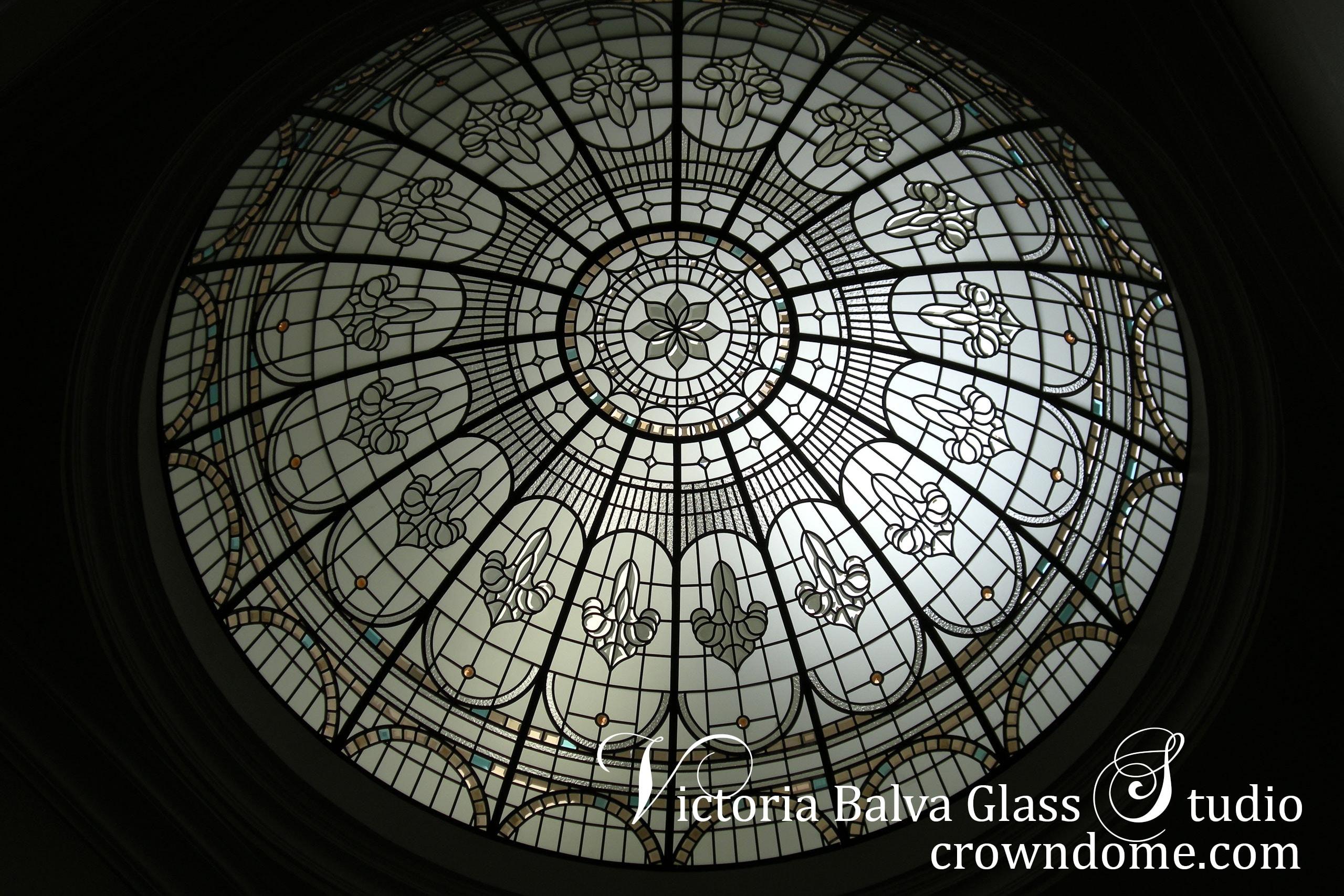 Luxurious beveled stained glass dome Angelica Victoria Balva