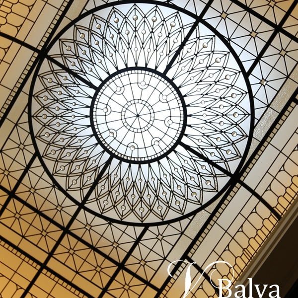 Large custom made leaded glass skylight ceiling Lyra