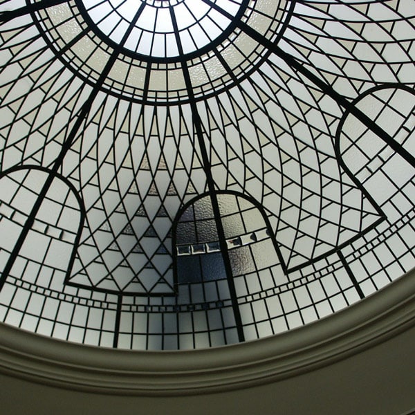 Stained leaded glass domes skylights maintenece
